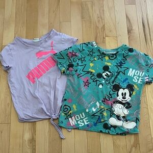 ✨4/$16✨Puma Lavender Tie-Front Tee and Mickey Mouse Graphic Tee